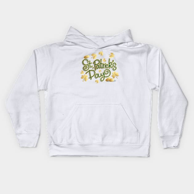 golden leaf st patricks day Kids Hoodie by dyazagita